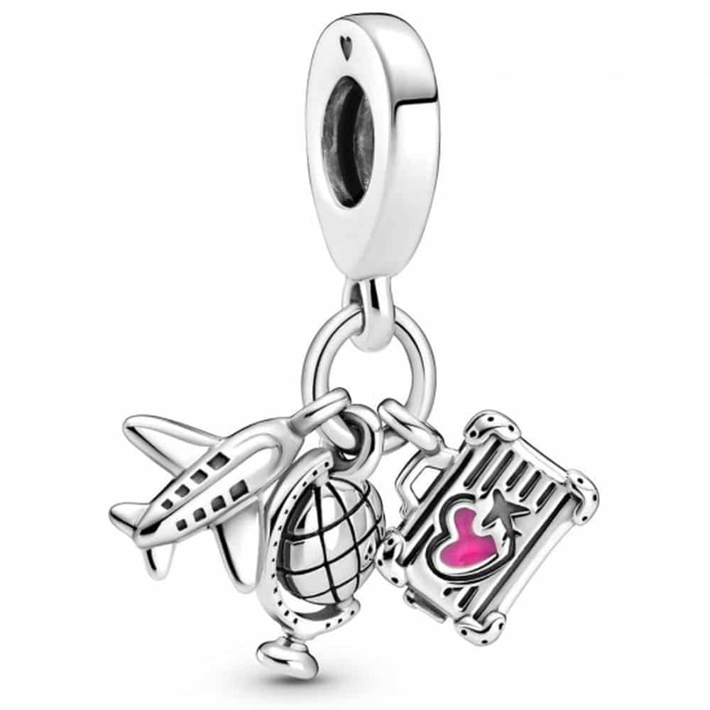 Pandora 799435C01 Airplane Globe Suitcase Dangle Charm