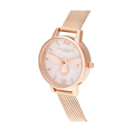 Olivia Burton Ladies' Lucky Bee and Rose Gold Mesh Watch