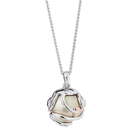 3STOLCPP Clogau silver tree of life caged pearl pendant