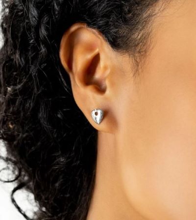 Cariad stud earrings closeup