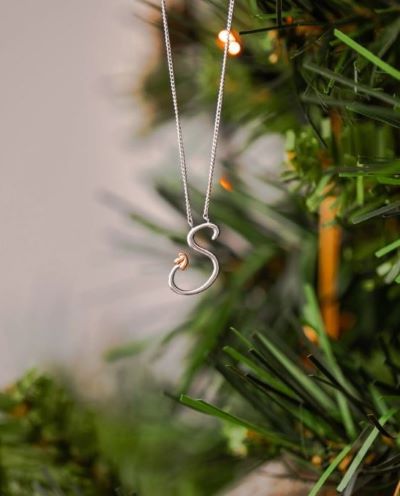 Initial S Necklace Xmas