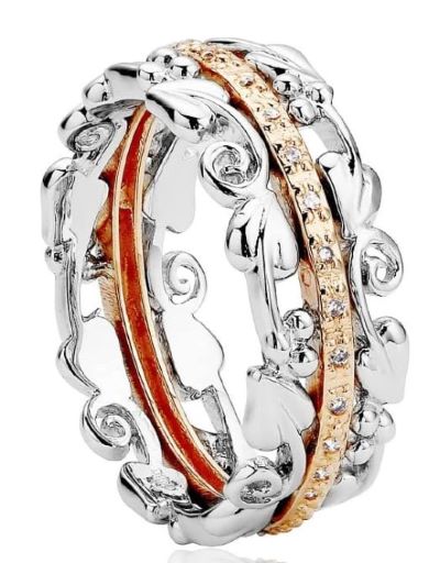 Clogau Am Byth ring silver 9ct rose gold Welsh gold