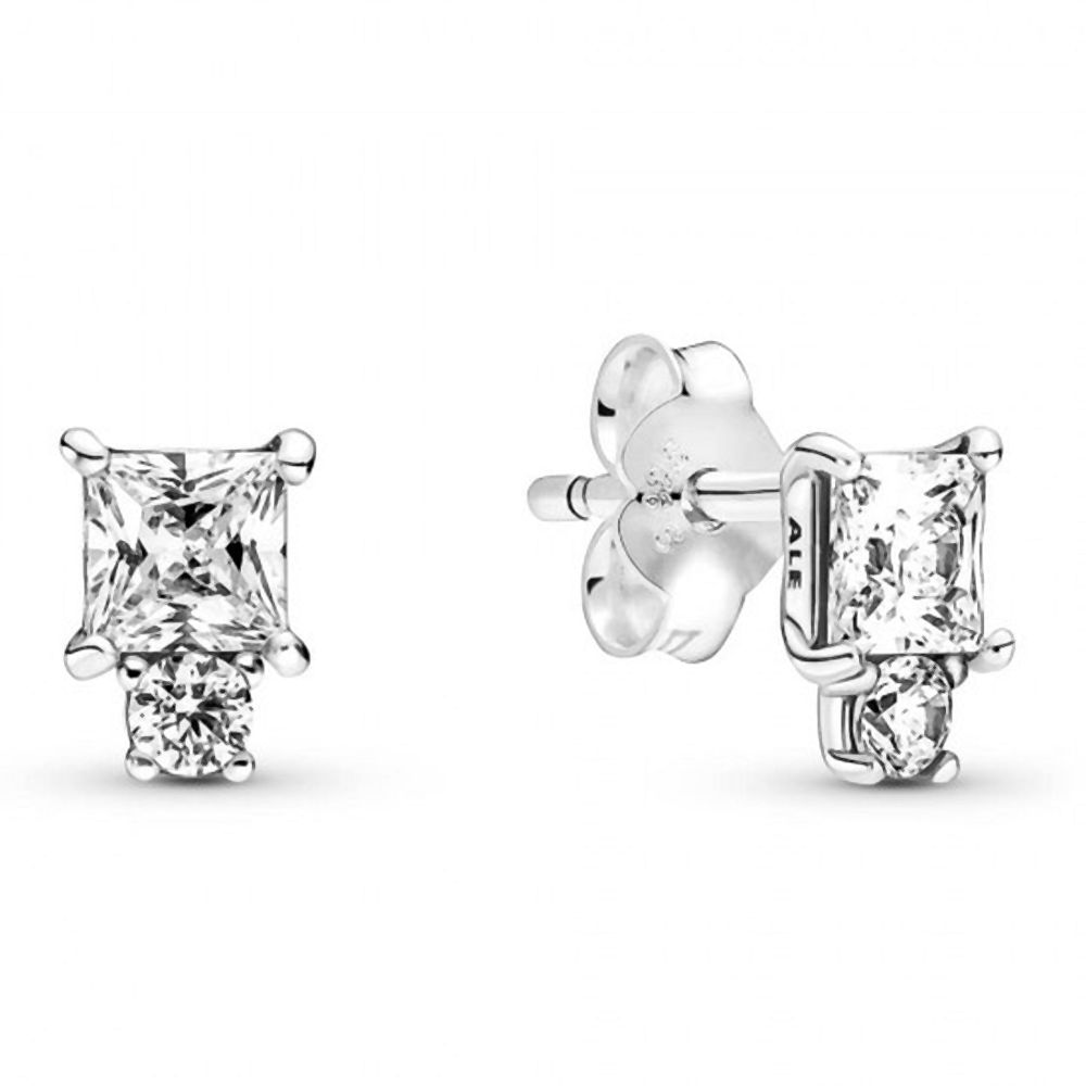 PANDORA Sparkling Round and Square Earrings 290036C01 | David Christopher