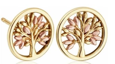 GTOL0009 Clogau tree of life circle stud earrings 9ct yellow gold Welsh gold