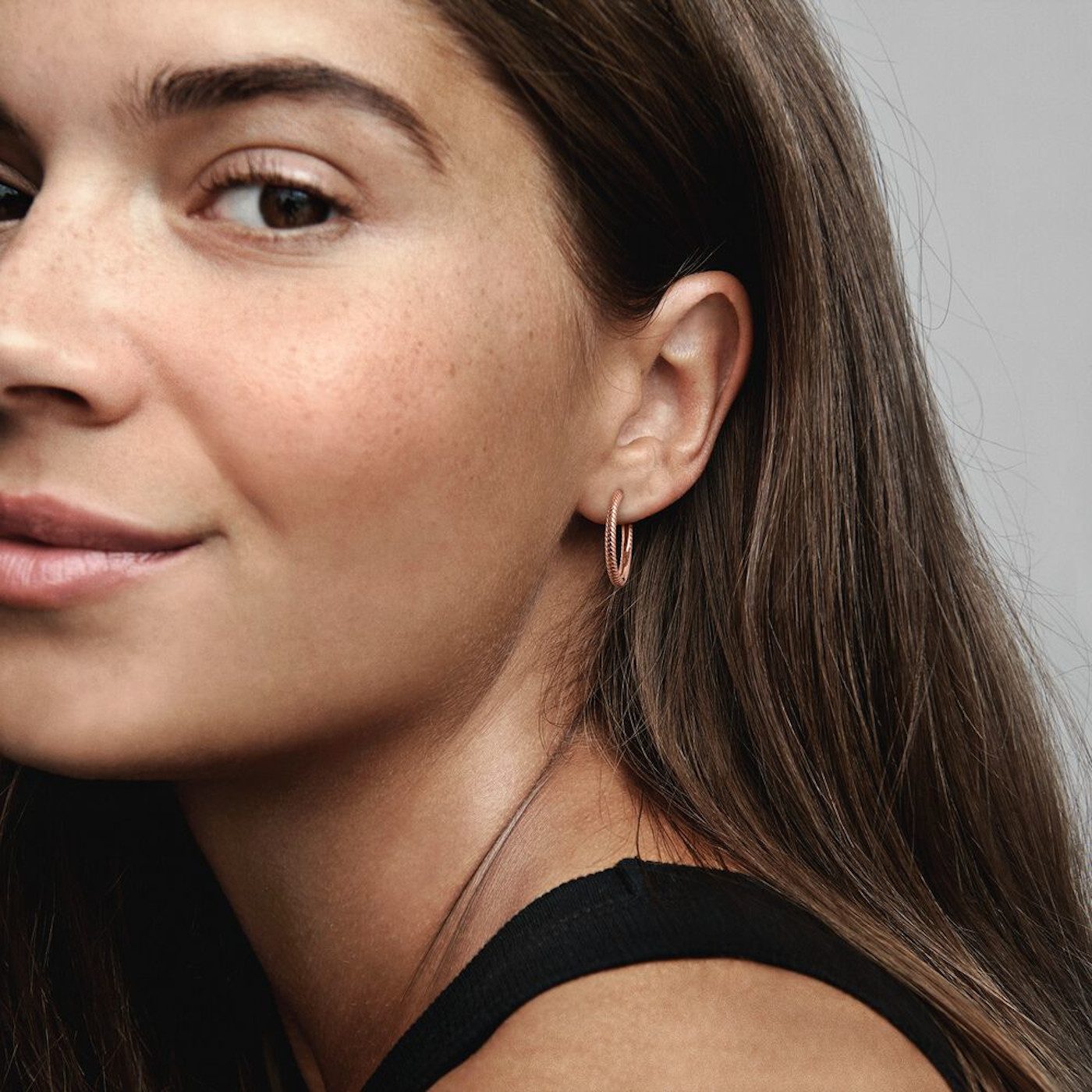 Pandora rose gold clearance earrings sale