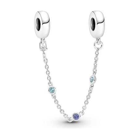 PANDORA Blue Gem Safety Chain 791688C01 05 David Christopher