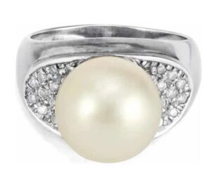 18ct white gold large pearl South Sea