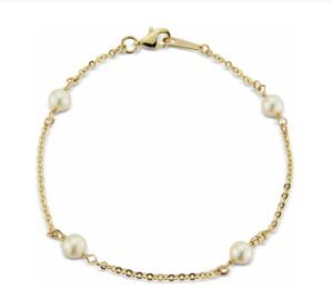 9ct yellow gold pearl bracelet