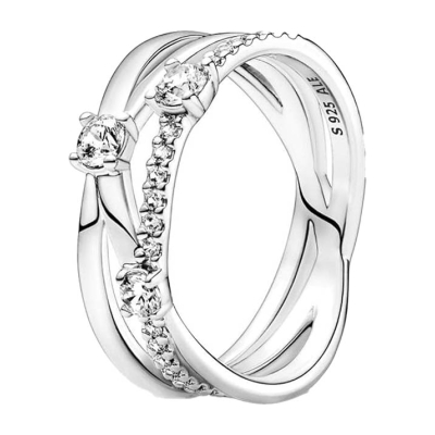 PANDORA Sparkling Triple Band Ring 199400C01