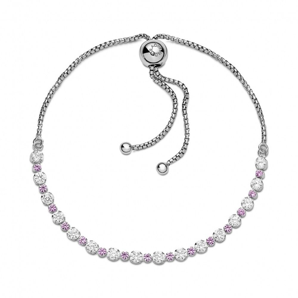 PANDORA Pink and Clear Sparkle Slider Bracelet 599377C02 | David ...