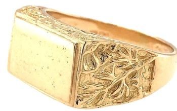 Mens 14ct yellow gold signet ring