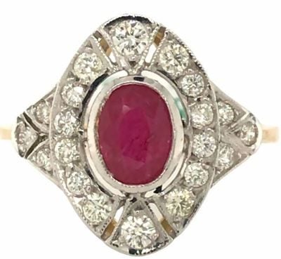 Ruby art deco ring