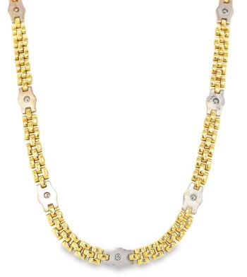 Brick link necklace 18ct yellow gold