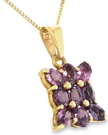 amethyst nine stone pendant