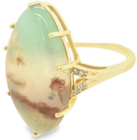 green chalcedony oval