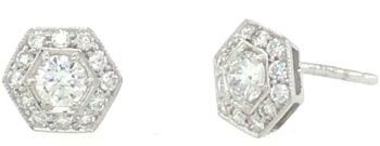hexagonal diamond earrings