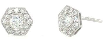hexagonal diamond earrings