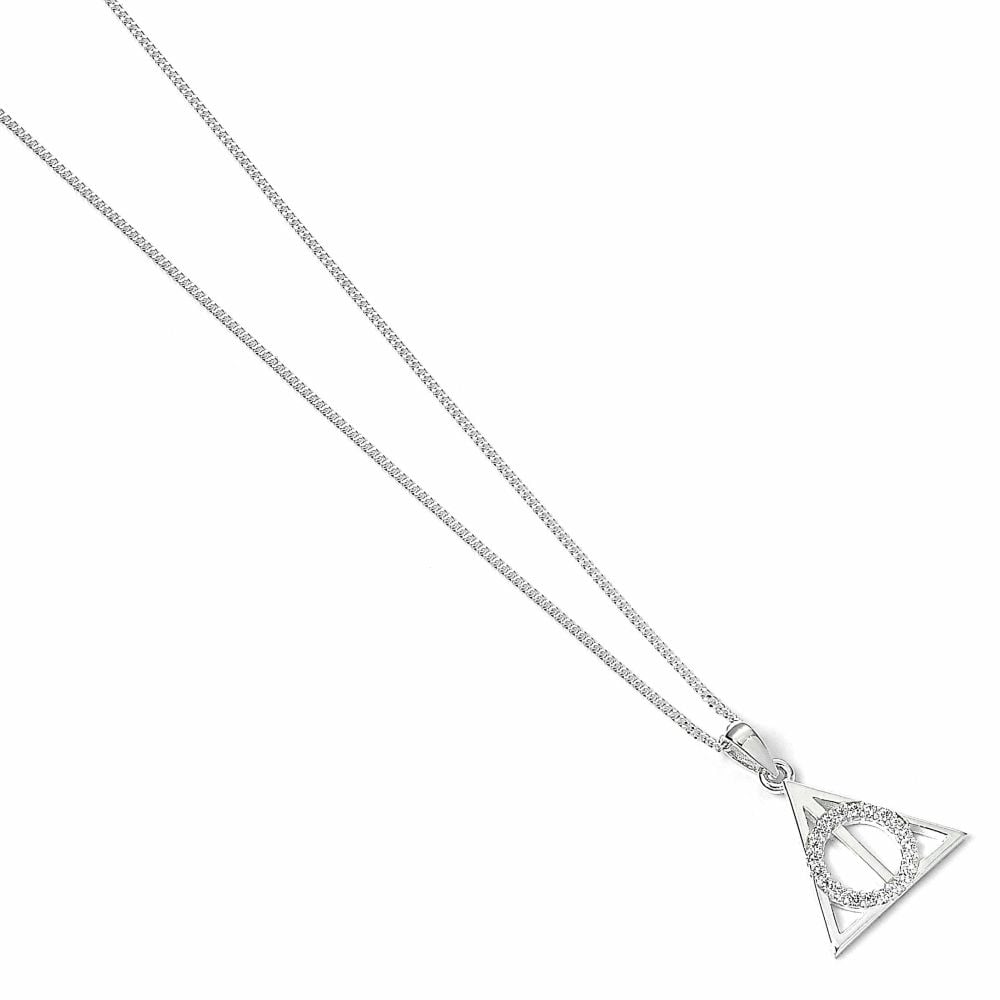 Amazon.com: Harry Potter Sterling Silver Deathly Hallows Crystal Necklace:  Clothing, Shoes & Jewelry