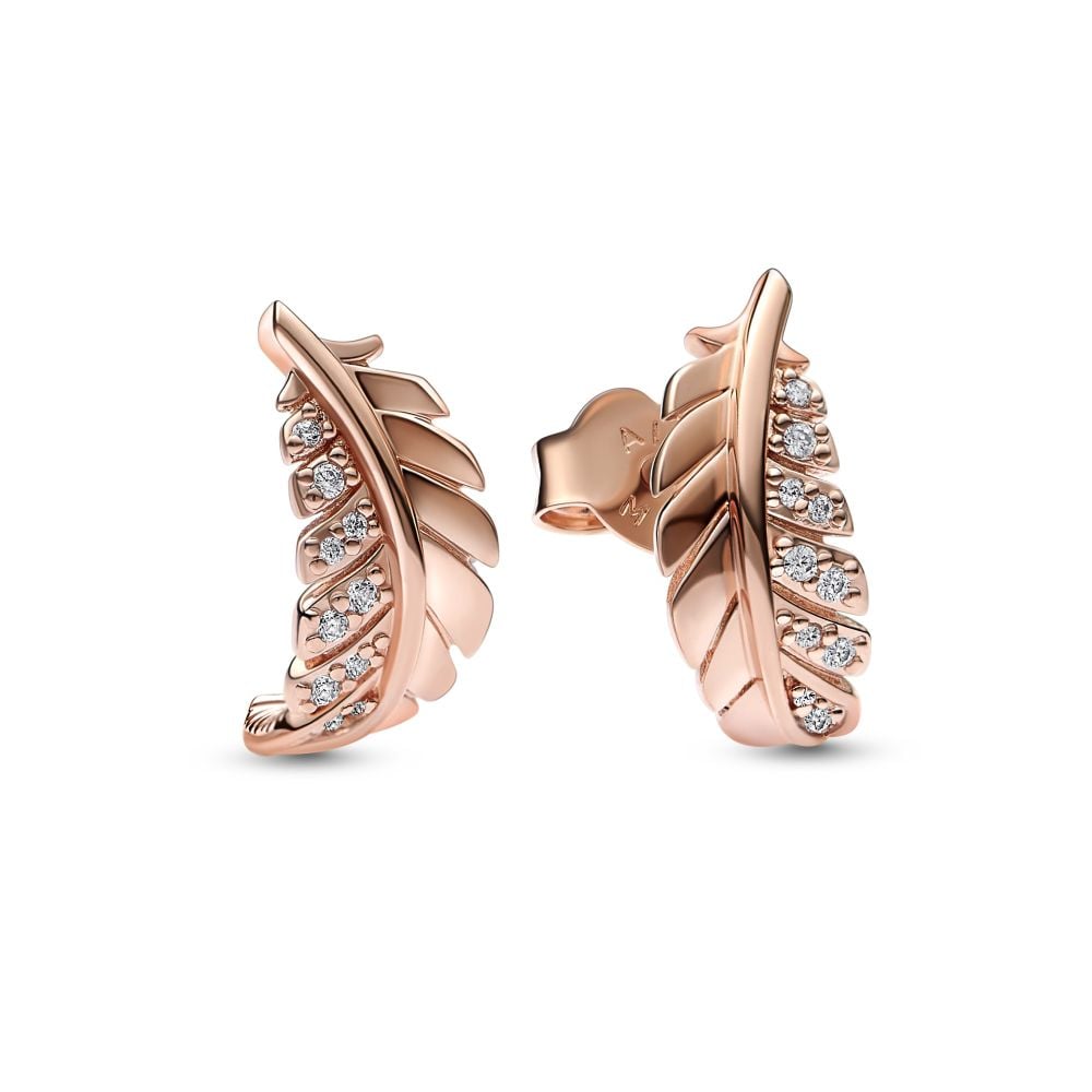 PANDORA Floating Curved Feather Stud Earrings 282574C01 | David Christopher