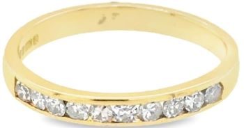10 stone diamond half set eternity ring 18ct yellow gold ring