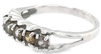 9ct white gold five stone cubic zirconia ring