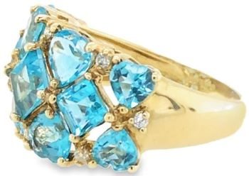 Blue topaz 9ct yellow gold dress ring