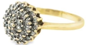 Diamond cluster 9ct yellow gold ring