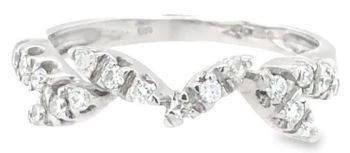 Diamond set twist ribbon ring 18ct white gold