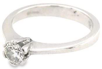 Diamond solitaire 18ct white gold engagement ring