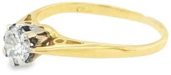 Diamond solitaire ring 18ct yellow gold