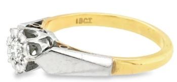 Illusion diamond enagement ring 18ct yellow gold 0.10ct