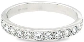 Platinum diamond half eternity ring
