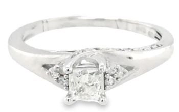 Princess cut diamond ring 9ct white gold