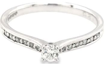 Shoulder set diamond engagment ring 18ct white gold