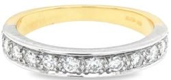 Two tone 18ct yellow white gold half eternity ring