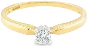 diamond solitaire ring 9ct yellow gold