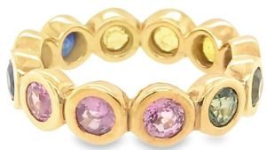 multi colour sapphire eternity ring