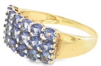 tanzanite dress ring 9ct yellow gold