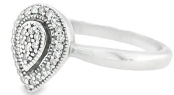 teardrop diamond double halo diamond cluster 9ct white gold ring