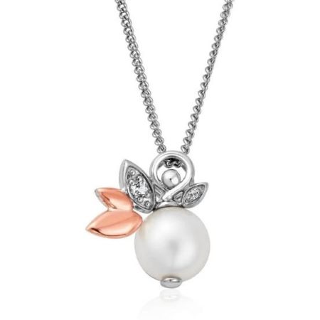 Clogau Lily of the valley single freshwater pearl silver pendant