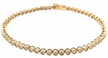 Tennis bracelet 18 ct yellow gold