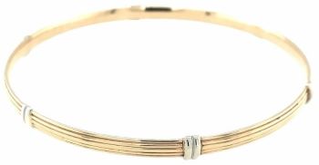 two tone bangle 9ct white yellow gold