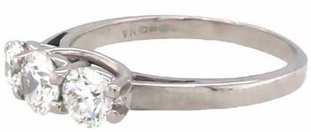 18ct white gold trellis diamond trinity ring