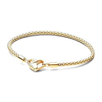 562731C00 Pandora Studded chain bracelet gold plated heart shaped clasp