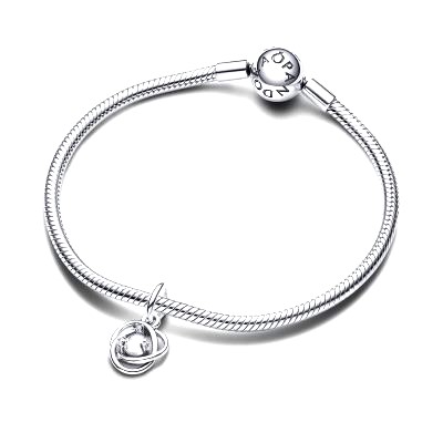 793125C04 Pandora April Birthstone worn with Pandora Moments Bracelet