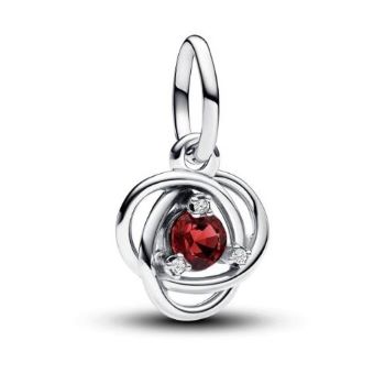 793125C07 Pandora July birthstone eternity circle dangle charm sterling silver front view