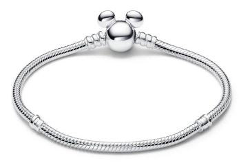 593061C00 Pandora Disney Mickey Mouse Clasp Moments snake chain bracelet silver