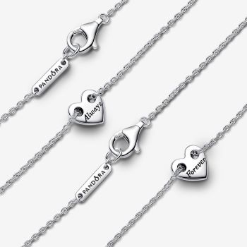 393207C00 45 Pandora Forever Always Heart Collier Necklace splittable close up