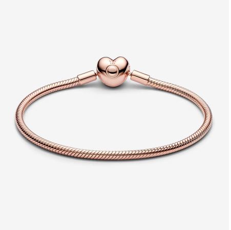 Pandora silver bracelet with rose gold clasp shop