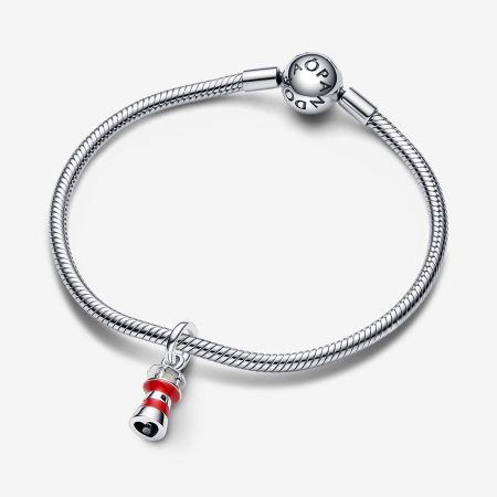 792714C01 Pandora Glow in the dark dangle charm with Pandora Moments snake chain bracelet